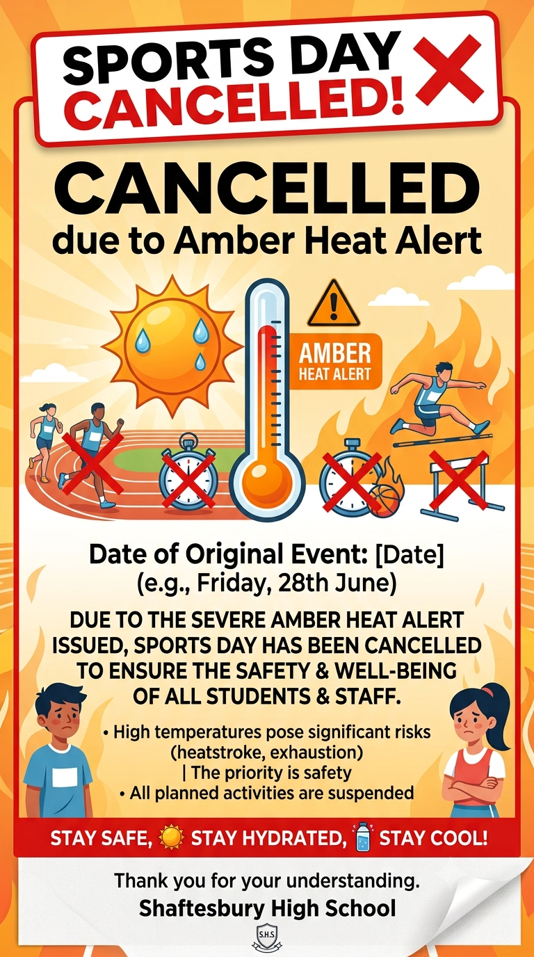 Sports Day CANCELLED!